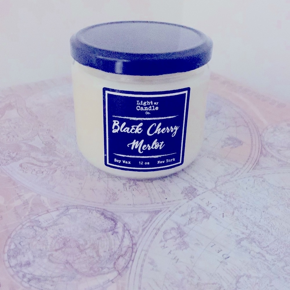 Black Cherry Merlot Soy Wax Candle 12 Oz.